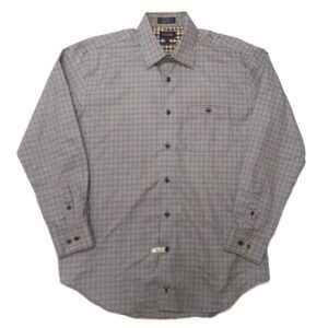 Viyella Button Up Shirt Mens‎ Large Long Sleeve Non Iron Cotton Blue Red Plaid